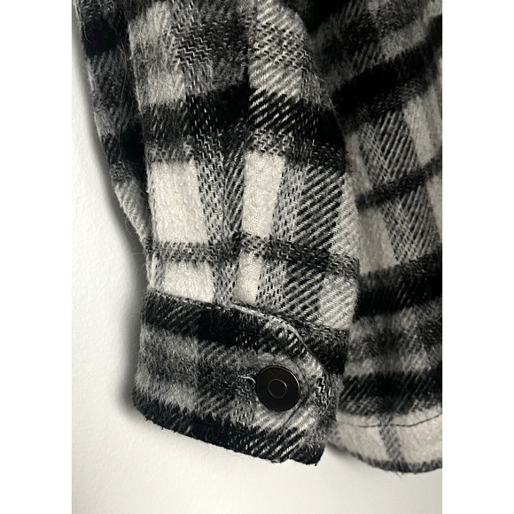 Zara Black and White Plaid Wool Blend Oversized Shirt Jacket M Comfy Shacket - Picture 8 of 9
